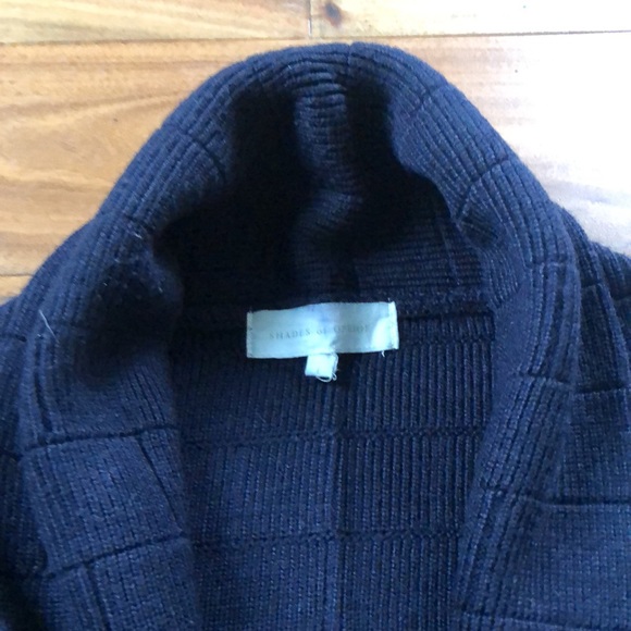 Shades of Greige textured sweater cardigan. Navy, size large - Picture 2 of 4